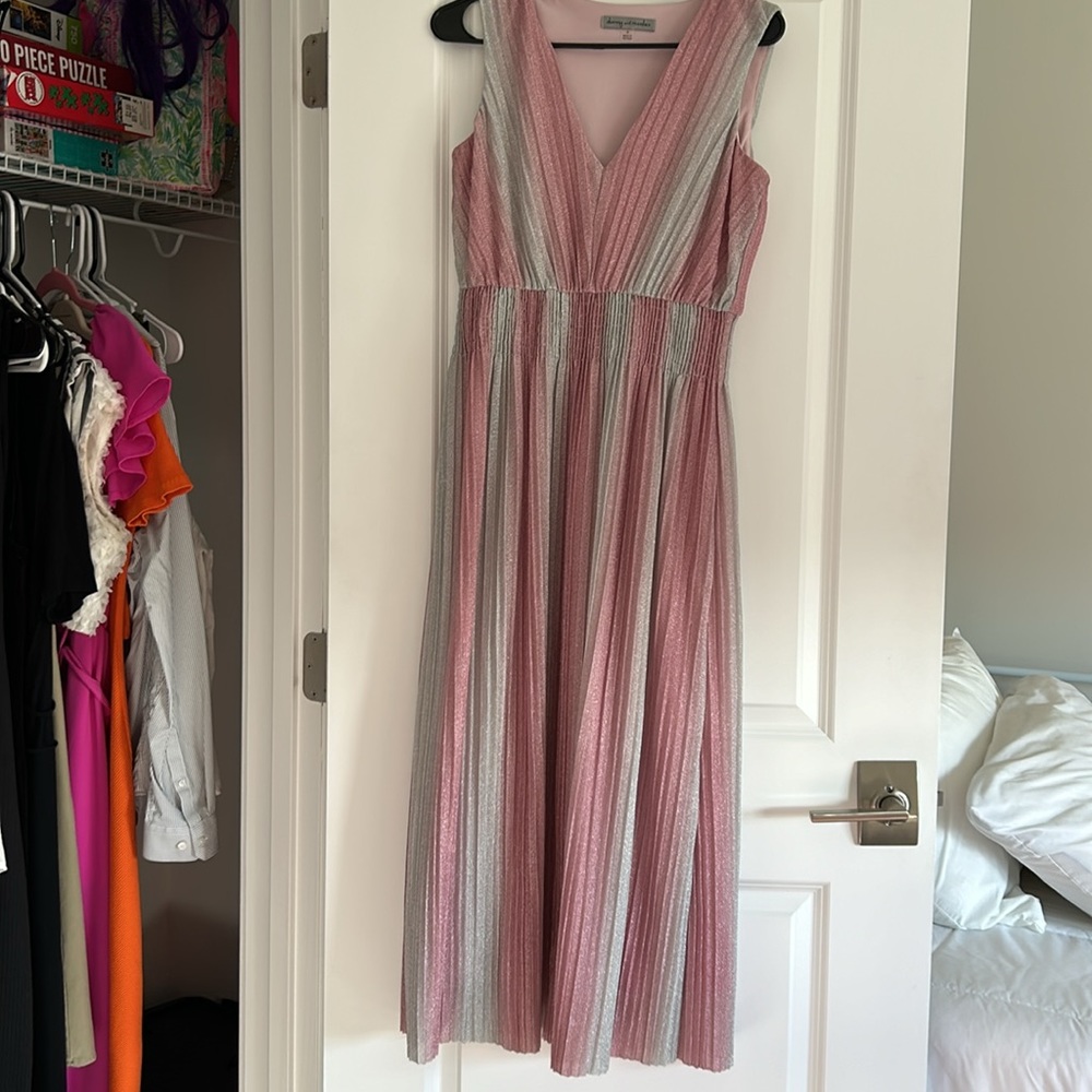 Brand new Danny and Nicole maxi dress size 4 - pink and silver
